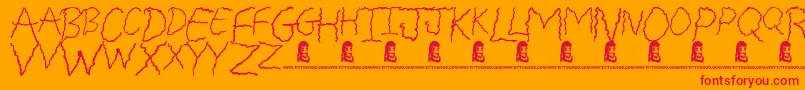 FreakyFriday Font – Red Fonts on Orange Background