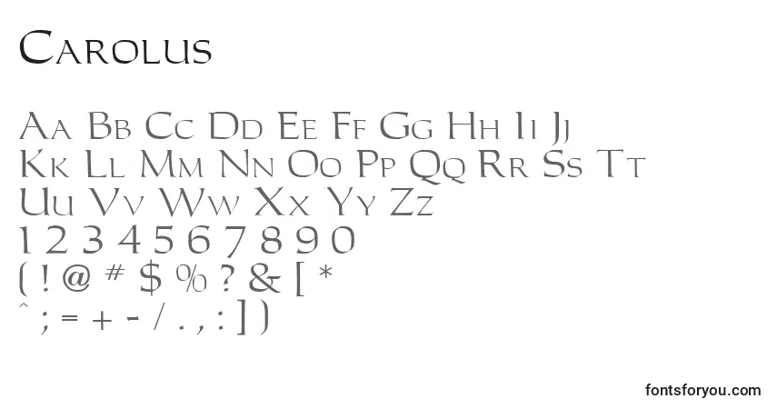 Carolus-fontti – aakkoset, numerot, erikoismerkit