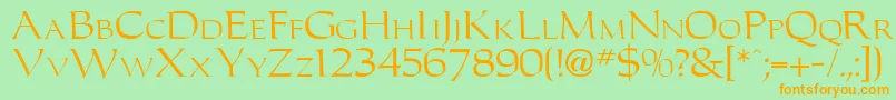 Carolus Font – Orange Fonts on Green Background