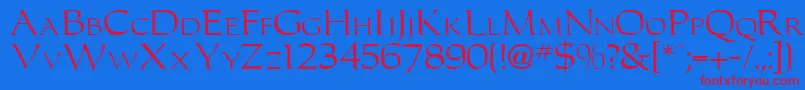 Carolus Font – Red Fonts on Blue Background