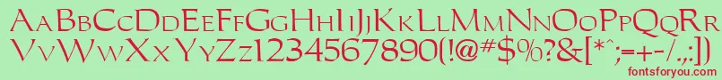 Шрифт Carolus – красные шрифты на зелёном фоне