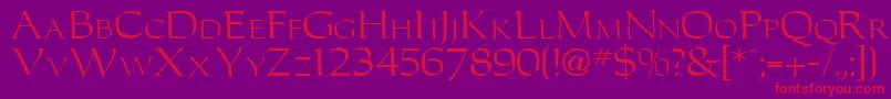 フォントCarolus – 紫の背景に赤い文字