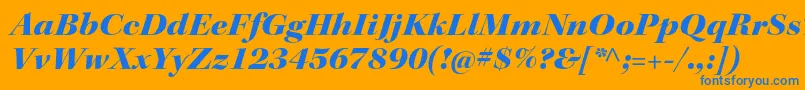 KeplerstdBlackextitdisp Font – Blue Fonts on Orange Background