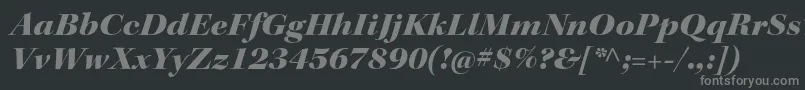 フォントKeplerstdBlackextitdisp – 黒い背景に灰色の文字