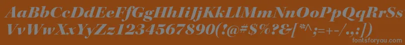 フォントKeplerstdBlackextitdisp – 茶色の背景に灰色の文字