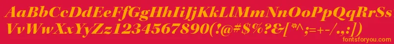 フォントKeplerstdBlackextitdisp – 赤い背景にオレンジの文字