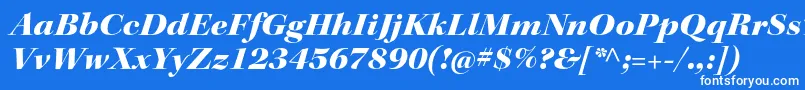 Czcionka KeplerstdBlackextitdisp – białe czcionki na niebieskim tle