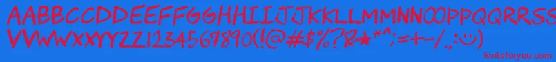 Chawp Font – Red Fonts on Blue Background