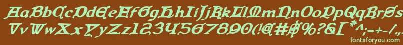 Queencountrybi Font – Green Fonts on Brown Background