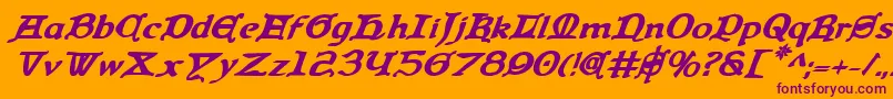 Queencountrybi Font – Purple Fonts on Orange Background