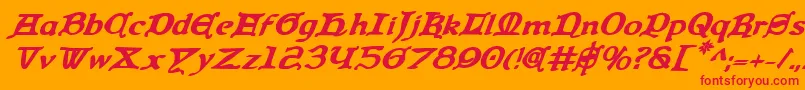 Queencountrybi Font – Red Fonts on Orange Background