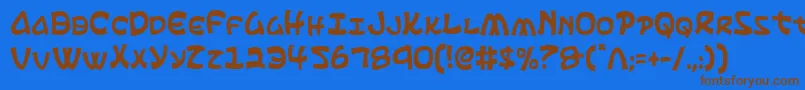 Ephesianc-Schriftart – Braune Schriften auf blauem Hintergrund