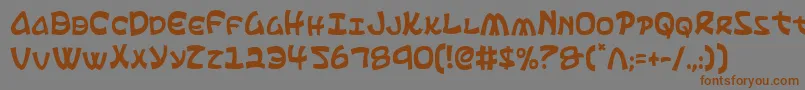 フォントEphesianc – 茶色の文字が灰色の背景にあります。