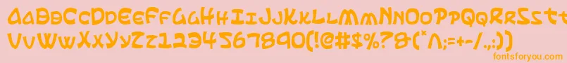Ephesianc-Schriftart – Orangefarbene Schriften auf rosa Hintergrund