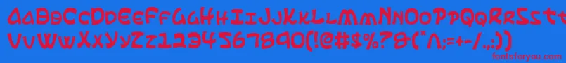 Ephesianc-Schriftart – Rote Schriften auf blauem Hintergrund