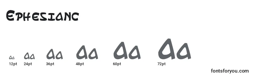 Размеры шрифта Ephesianc