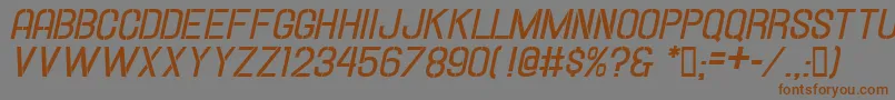 HallandaleStencilBd.It.Jl-Schriftart – Braune Schriften auf grauem Hintergrund
