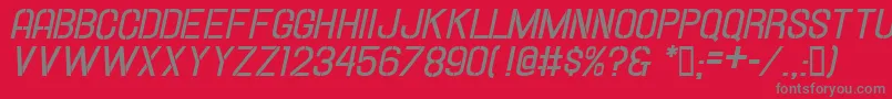 Czcionka HallandaleStencilBd.It.Jl – szare czcionki na czerwonym tle