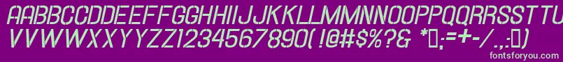 More about HallandaleStencilBd.It.Jl Font HallandaleStencilBd.It.Jl Font – Green Fonts on Purple Background