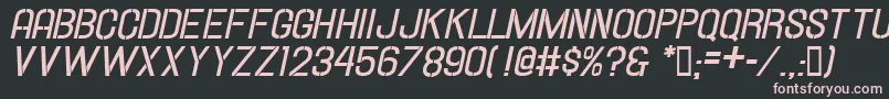HallandaleStencilBd.It.Jlフォントについての詳細 フォントHallandaleStencilBd.It.Jl – 黒い背景にピンクのフォント