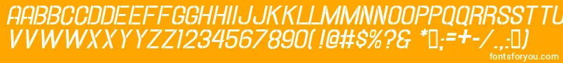 HallandaleStencilBd.It.Jl Font – White Fonts on Orange Background