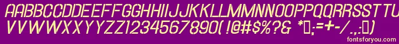 HallandaleStencilBd.It.Jl Font – Yellow Fonts on Purple Background