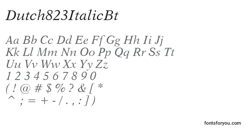 Dutch823ItalicBt-fontti – aakkoset, numerot, erikoismerkit