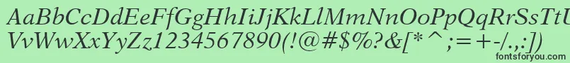 Dutch823ItalicBt Font – Black Fonts on Green Background