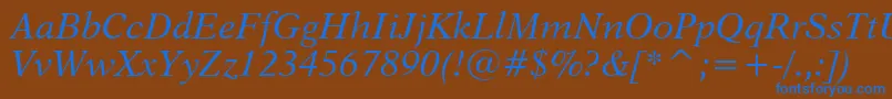 Dutch823ItalicBt Font – Blue Fonts on Brown Background