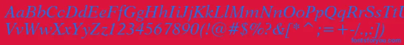 Dutch823ItalicBt Font – Blue Fonts on Red Background