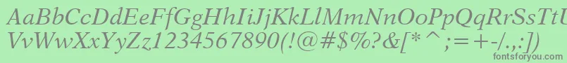 Dutch823ItalicBt Font – Gray Fonts on Green Background