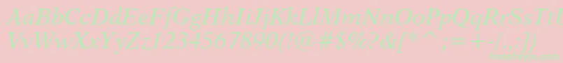 Dutch823ItalicBt Font – Green Fonts on Pink Background