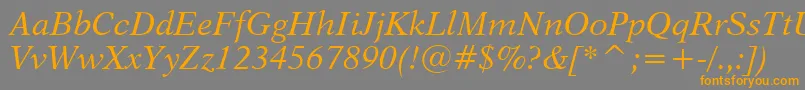 Dutch823ItalicBt Font – Orange Fonts on Gray Background