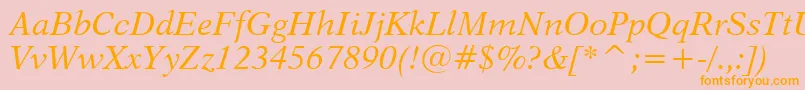 Dutch823ItalicBt Font – Orange Fonts on Pink Background