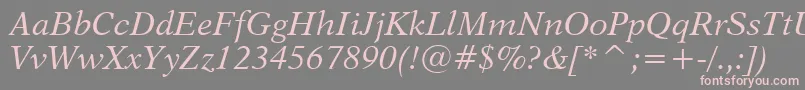 Dutch823ItalicBt Font – Pink Fonts on Gray Background