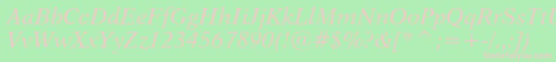 Dutch823ItalicBt Font – Pink Fonts on Green Background