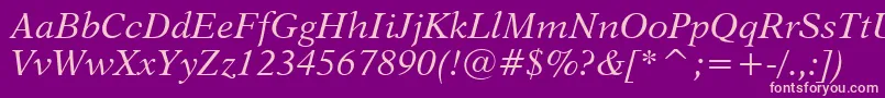 Dutch823ItalicBt-Schriftart – Rosa Schriften auf violettem Hintergrund