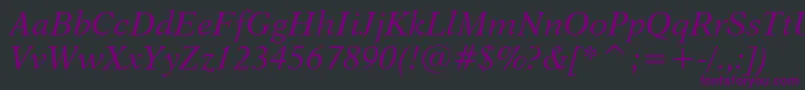 Dutch823ItalicBt-Schriftart – Violette Schriften auf schwarzem Hintergrund