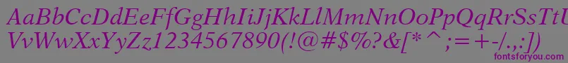 Dutch823ItalicBt Font – Purple Fonts on Gray Background