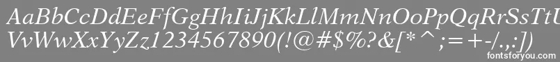 Dutch823ItalicBt Font – White Fonts on Gray Background