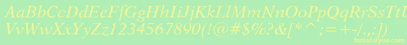 Dutch823ItalicBt Font – Yellow Fonts on Green Background