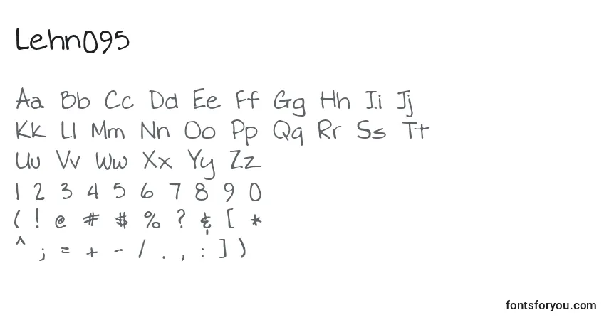 Czcionka Lehn095 – alfabet, cyfry, specjalne znaki