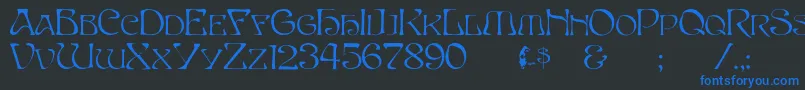 Betacapital Font – Blue Fonts on Black Background