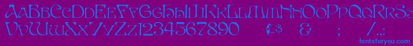 Betacapital Font – Blue Fonts on Purple Background