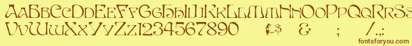 Betacapital Font – Brown Fonts on Yellow Background