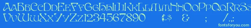 Betacapital Font – Green Fonts on Blue Background