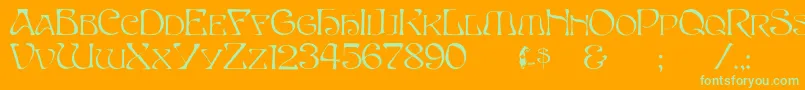 Betacapital Font – Green Fonts on Orange Background