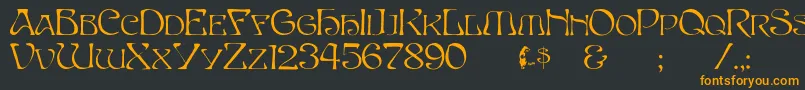 Betacapital Font – Orange Fonts on Black Background