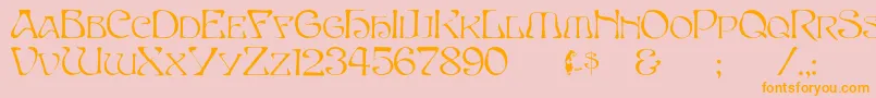 Betacapital Font – Orange Fonts on Pink Background