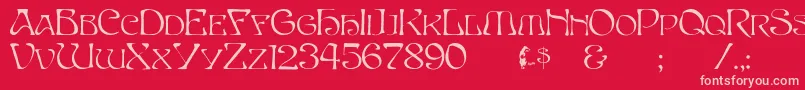 Betacapital-Schriftart – Rosa Schriften auf rotem Hintergrund